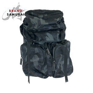 Prada Tessuto camouflage triangular logo plate Khaki Green nylon backpack